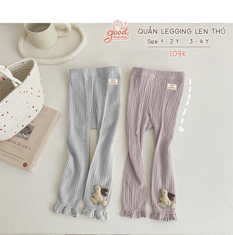 Quần Lenging Len Thỏ 4 Màu Siêu Xinh Cho Bé Gái