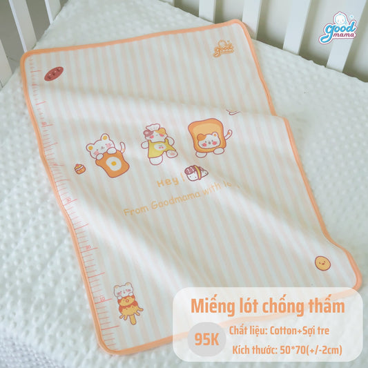 Lót Chống Thấm Khổ 50x70cm Goodmama Thấm Hút Mồ Hôi, Thiết Kế Đáng Yêu, Mẫu Mã Đa Dạng