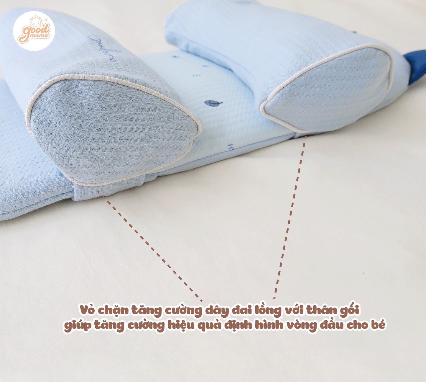Gối Định Hình Đầu Cho Bé Sơ Sinh Goodmama Chất Liệu Double Layer Cotton