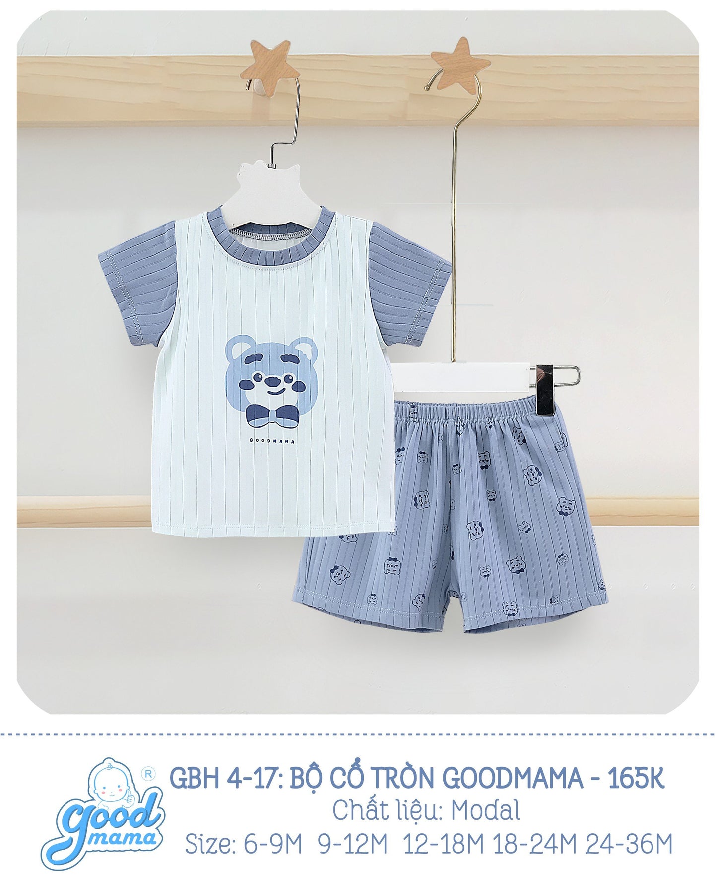 GBH4-17 Bộ Cổ Tròn Goodmama Chất Liệu Modal