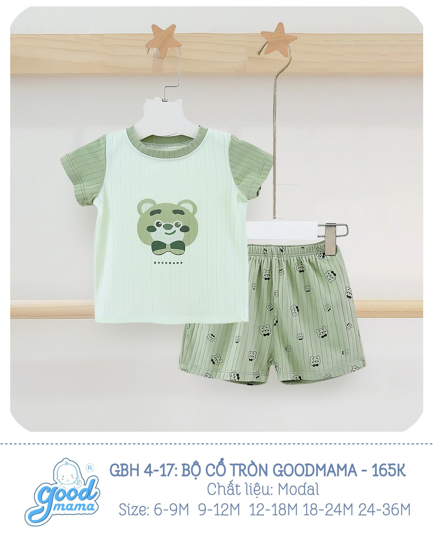 GBH4-17 Bộ Cổ Tròn Goodmama Chất Liệu Modal