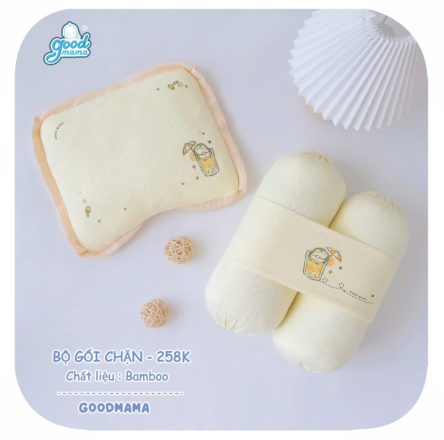 Bộ Gối Chặn Goodmama Chất Liệu Bamboo