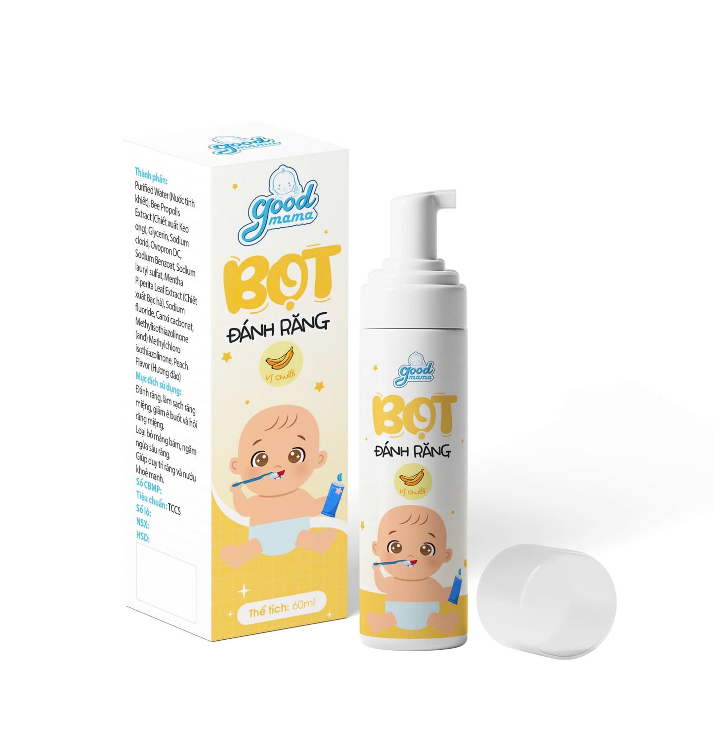 Bọt tập đánh răng cho bé Goodmama 60ml
