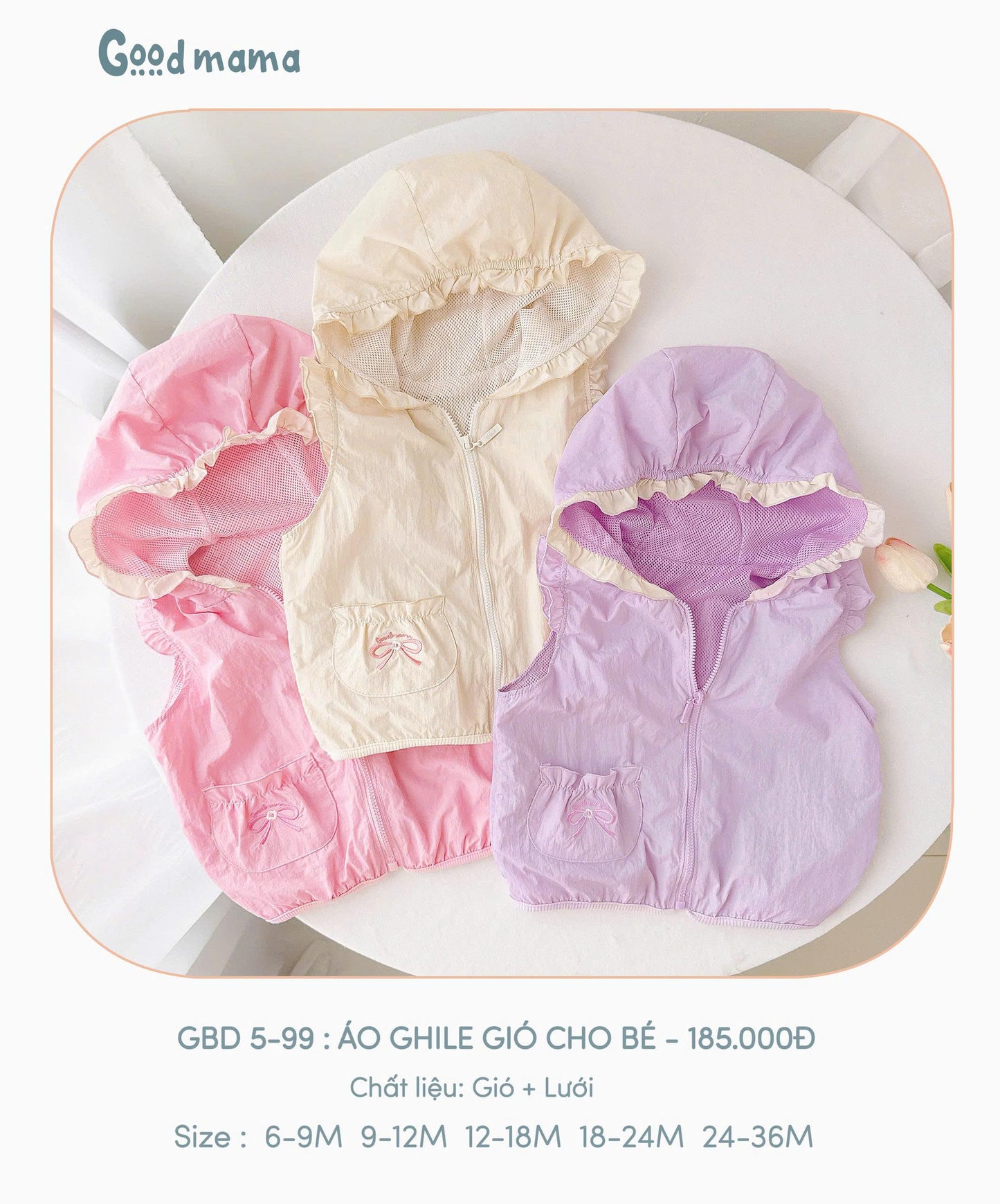 GBD5-99: ÁO GHILE GIÓ CHO BÉ