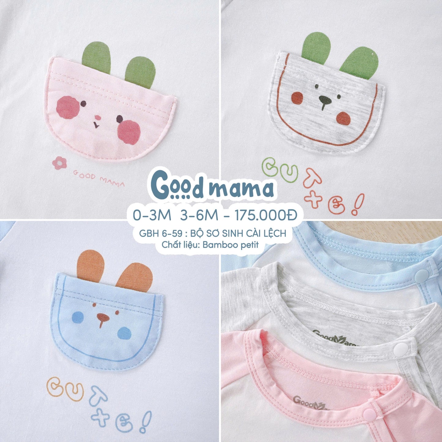 GBH6-59 – BỘ SƠ SINH CÀI LỆCH