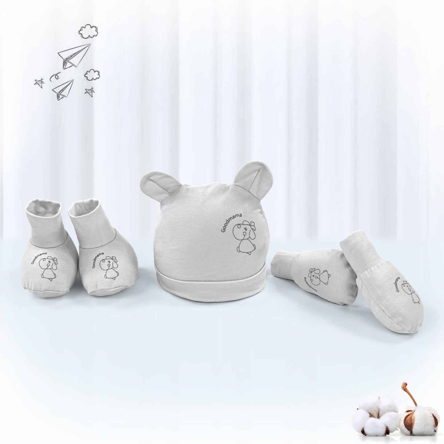Phụ Kiện Cho Bé - SET Mũ Tất và Găng Tay Sơ Sinh Goodmama