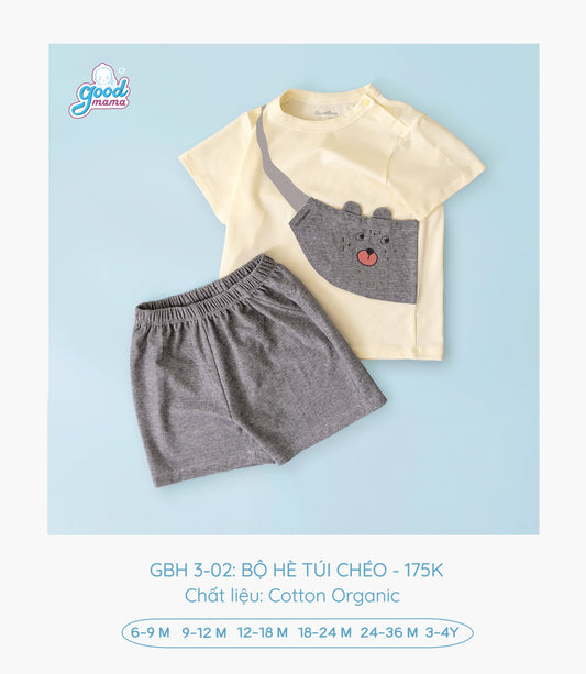 GBH3-02: Bộ Quần Áo Hè Túi Chéo Goodmama