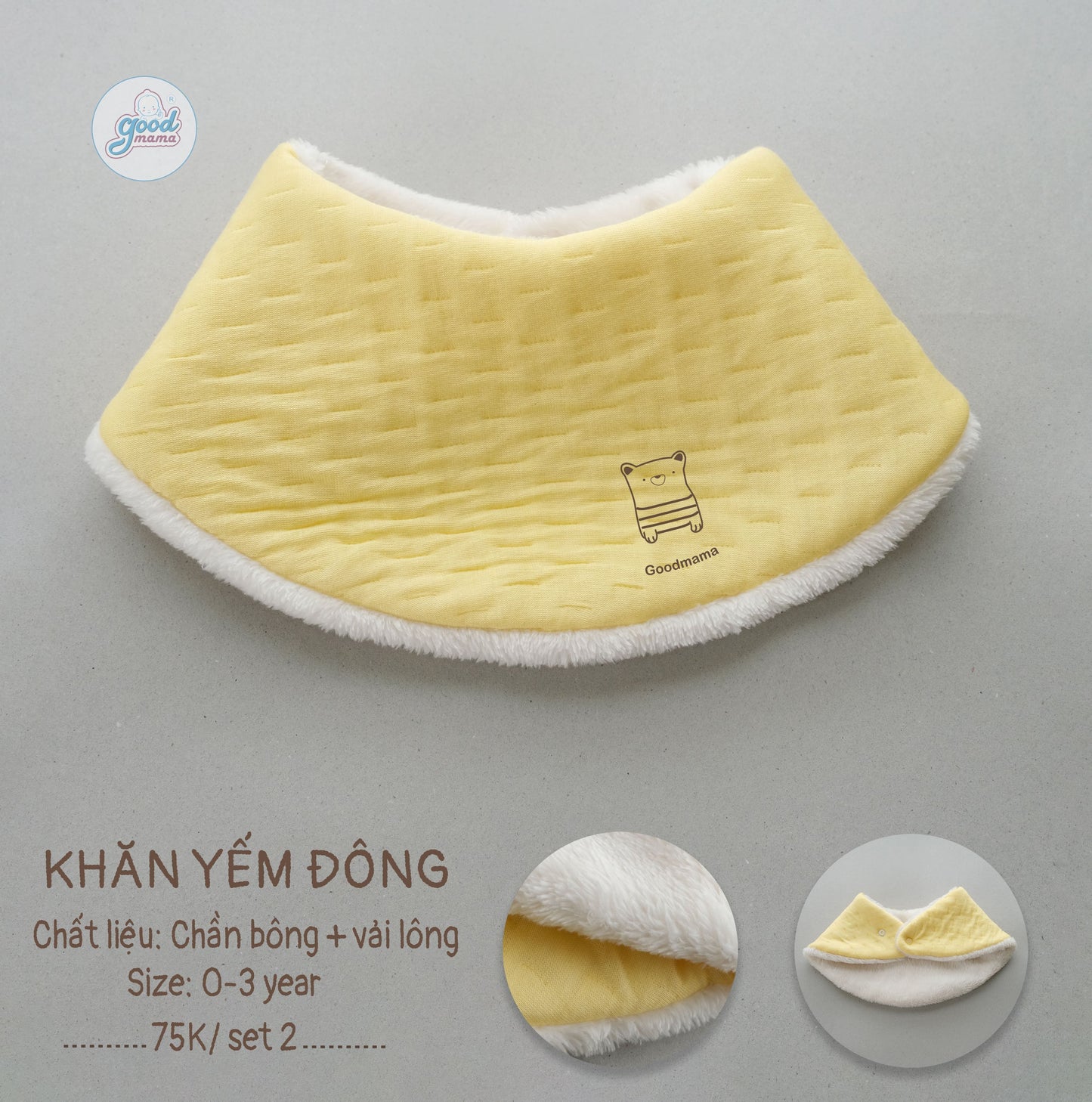 Yếm chần bông Goodmama (Set 2 cái)