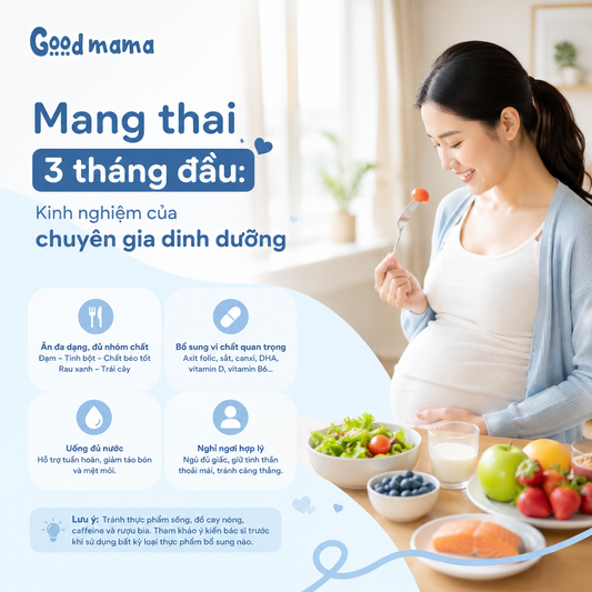 Mang thai 3 tháng đầu: Kinh nghiệm của chuyên gia dinh dưỡng