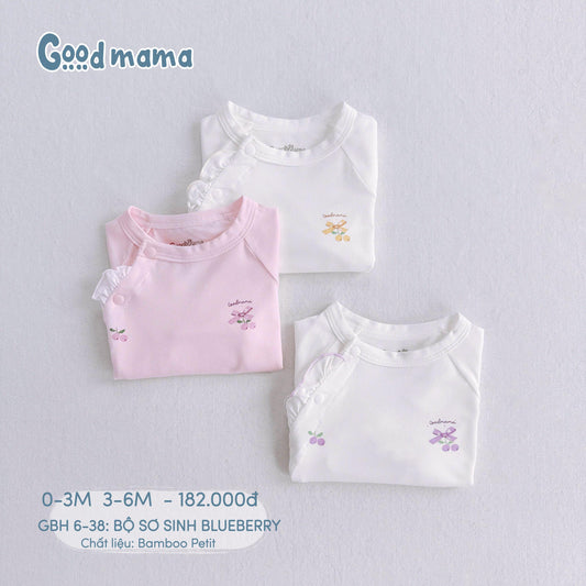 GBH 6-38: BỘ SƠ SINH BLUEBERRY - MỀM MẠI, KHÁNG KHUẨN CHO BÉ YÊU