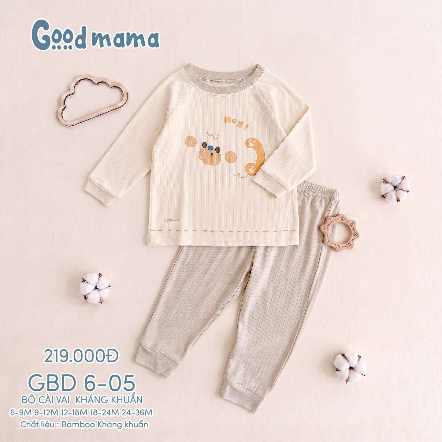 GBD 6-05: BỘ CÀI VAI KHÁNG KHUẨN – MÁT MỊN, NÂNG NIU GIẤC NGỦ CHO BÉ