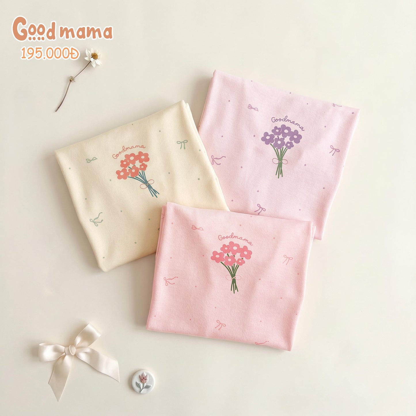 GBH 6-01: BỘ SƠ SINH CHERRY - MỀM MẠI, KHÁNG KHUẨN CHO BÉ YÊU (Copy)