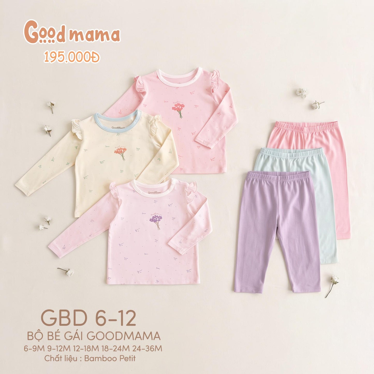 GBH 6-01: BỘ SƠ SINH CHERRY - MỀM MẠI, KHÁNG KHUẨN CHO BÉ YÊU (Copy)