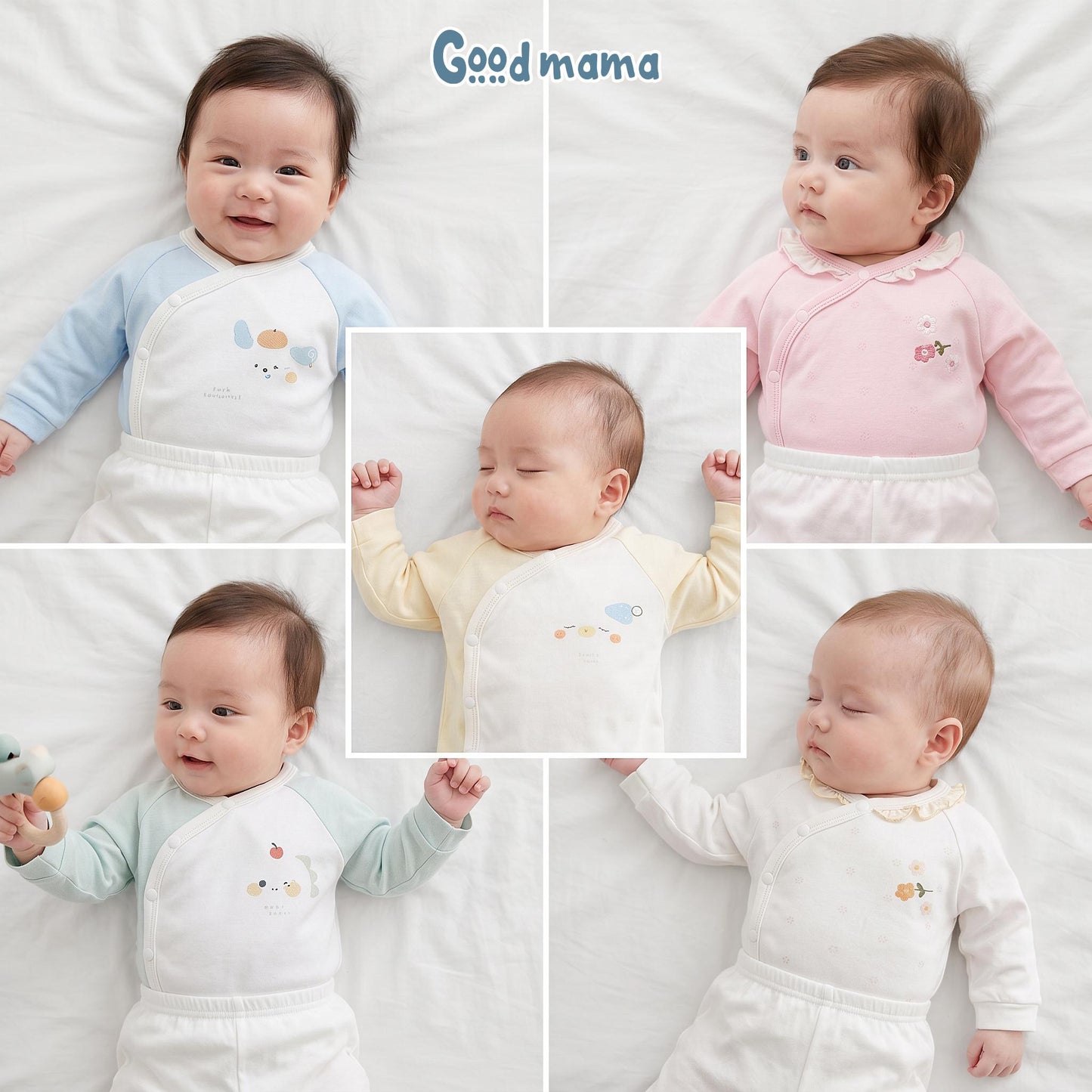 GBD 6-66: Áo Sơ Sinh Cài Lệch Bamboo Petit Mềm Mại, Thoáng Khí