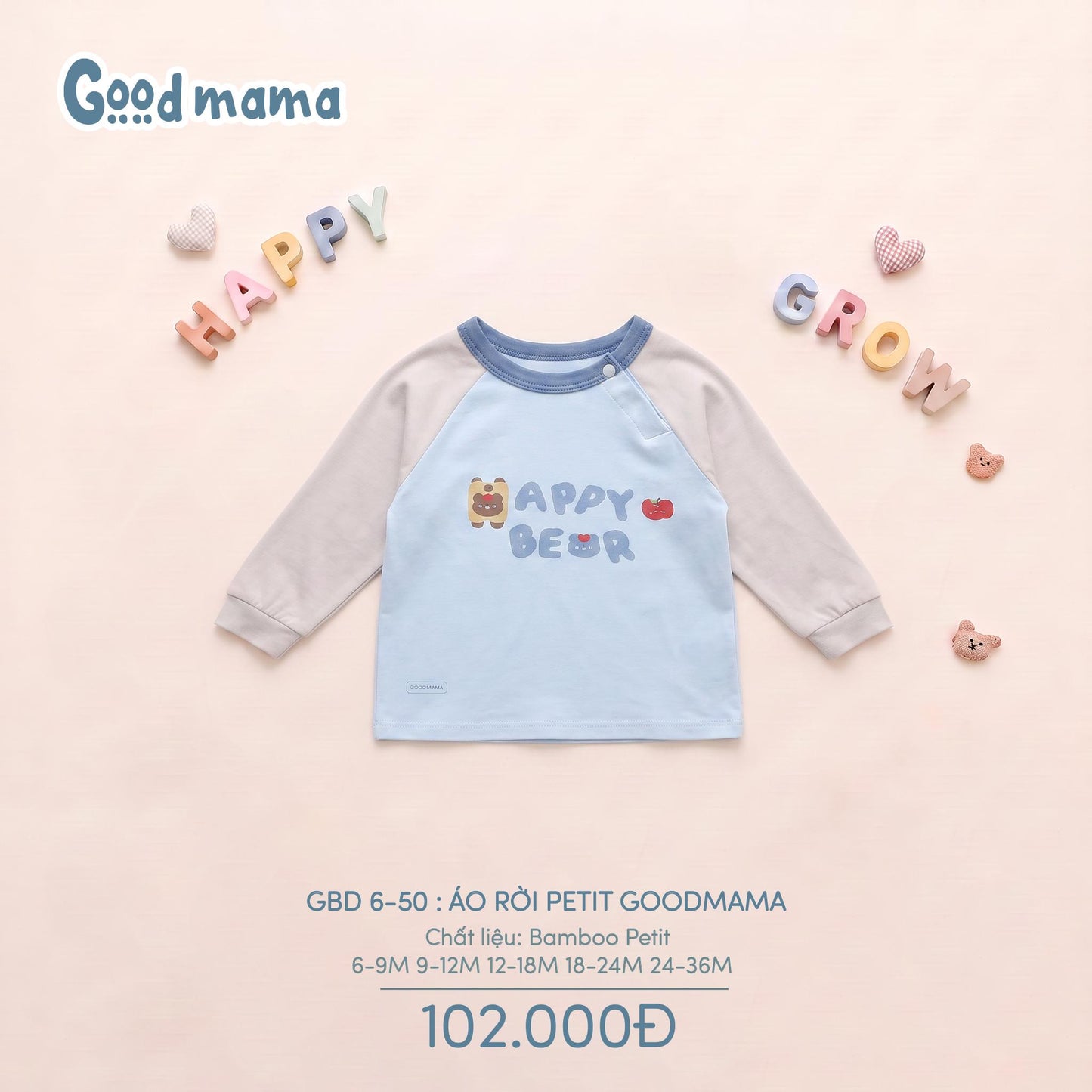 GBD 6-50: ÁO RỜI PETIT GOODMAMA – ÊM ÁI & NGỌT NGÀO CHO MỌI CỬ ĐỘNG CỦA CON