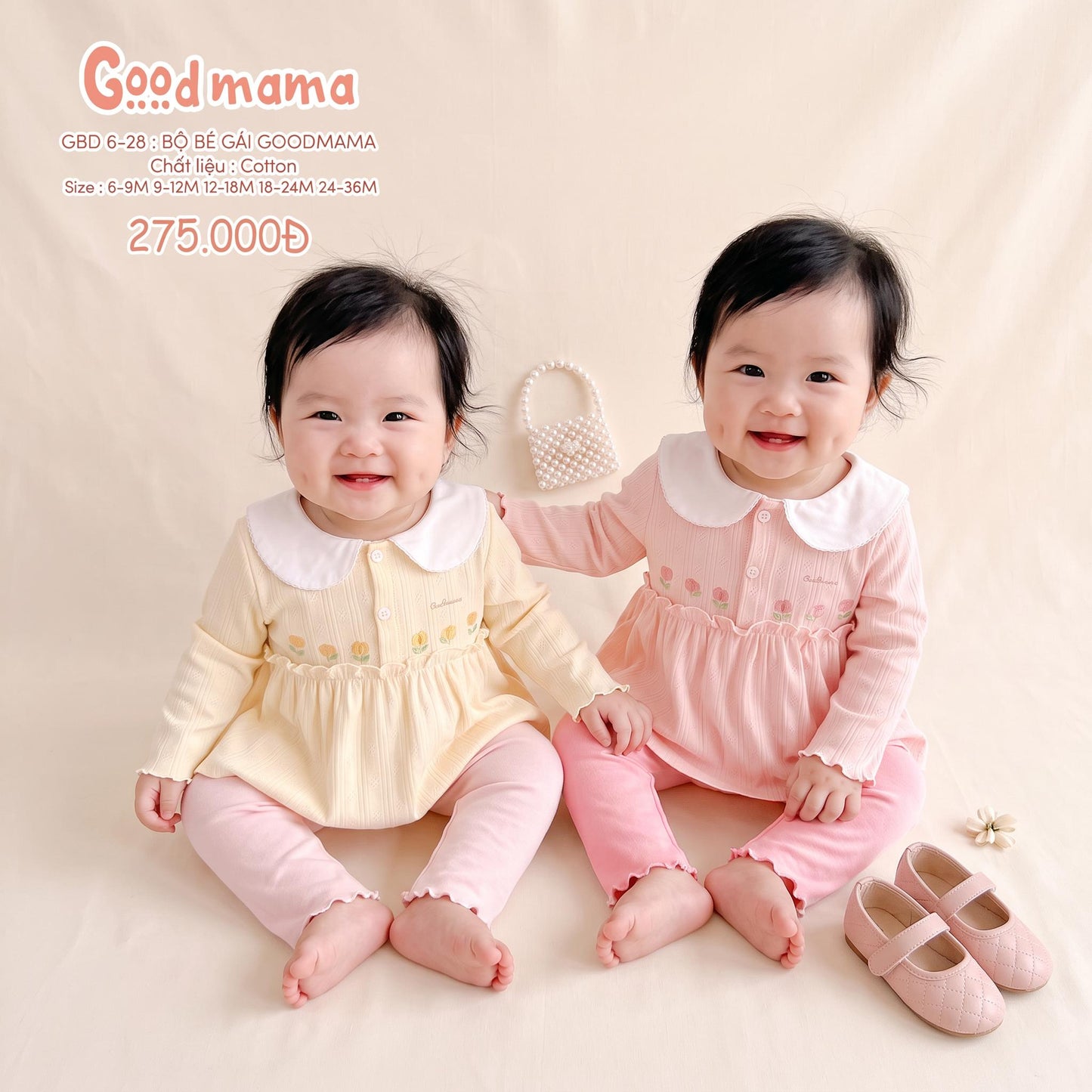 BD 6-28: BỘ BÉ GÁI GOODMAMA – BÚP BÊ TULIP DỊU NGỌT; ĐIỆU ĐÀ