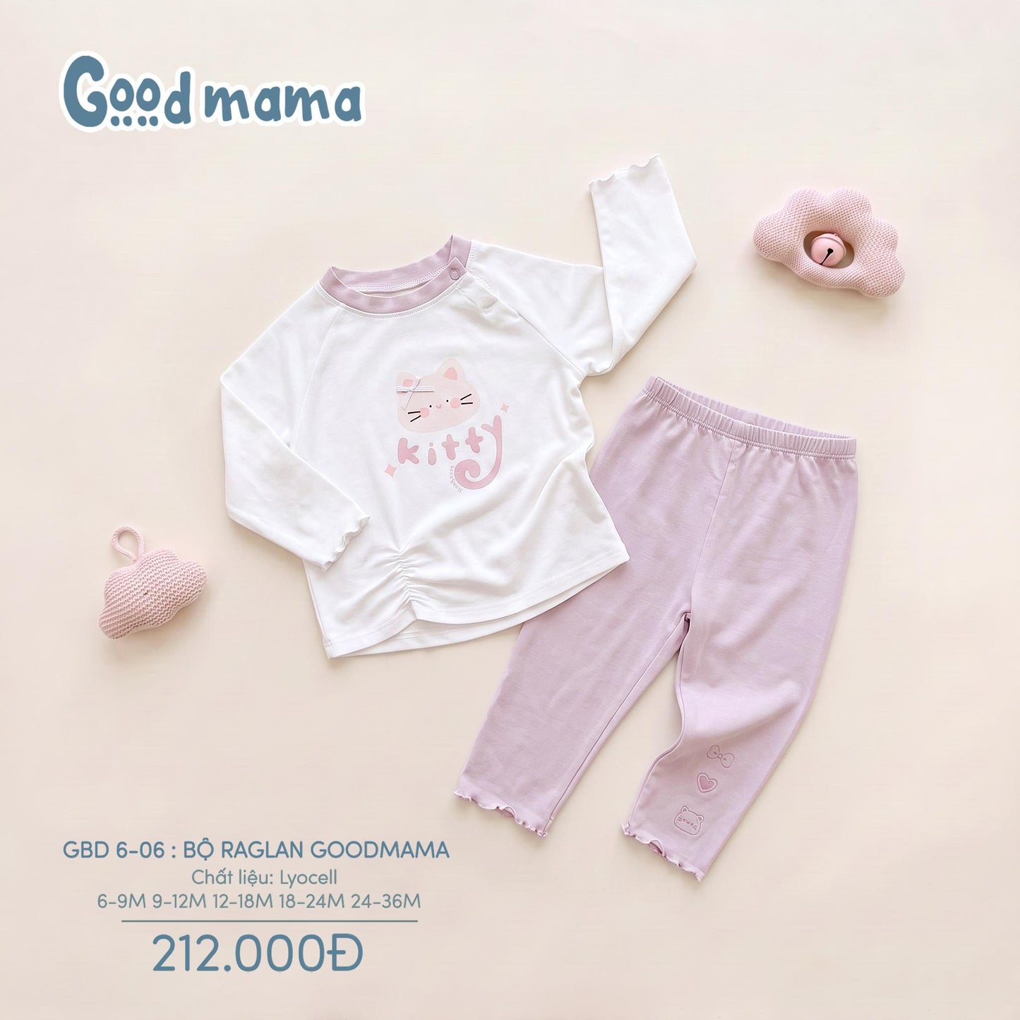 GBD 6-06: BỘ RAGLAN GOODMAMA – NĂNG ĐỘNG; ĐÁNG YÊU CHO BÉ MỖI NGÀY