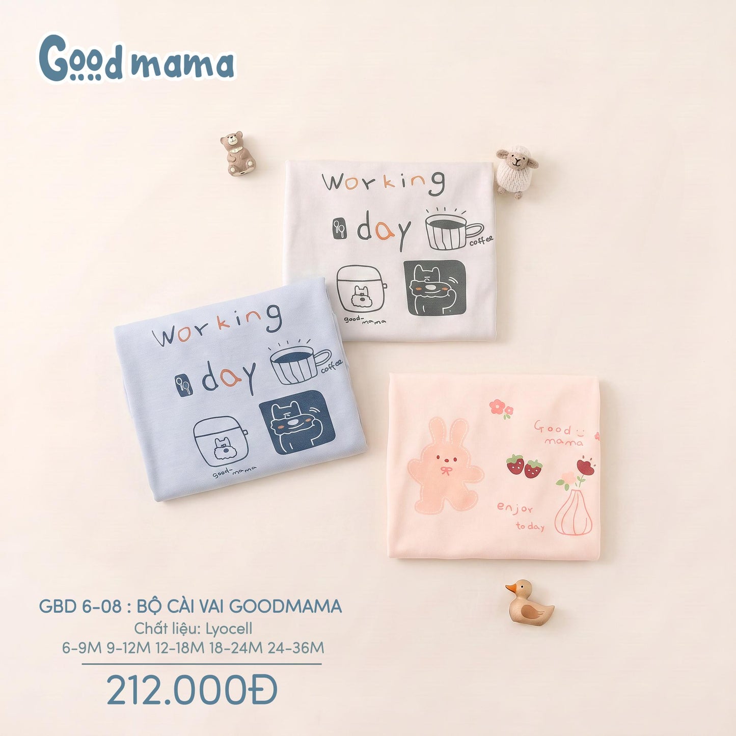 GBD 6-08: BỘ CÀI VAI GOODMAMA – NHẸ NHÀNG, ÊM ÁI CHO MỌI CỬ ĐỘNG CỦA CON