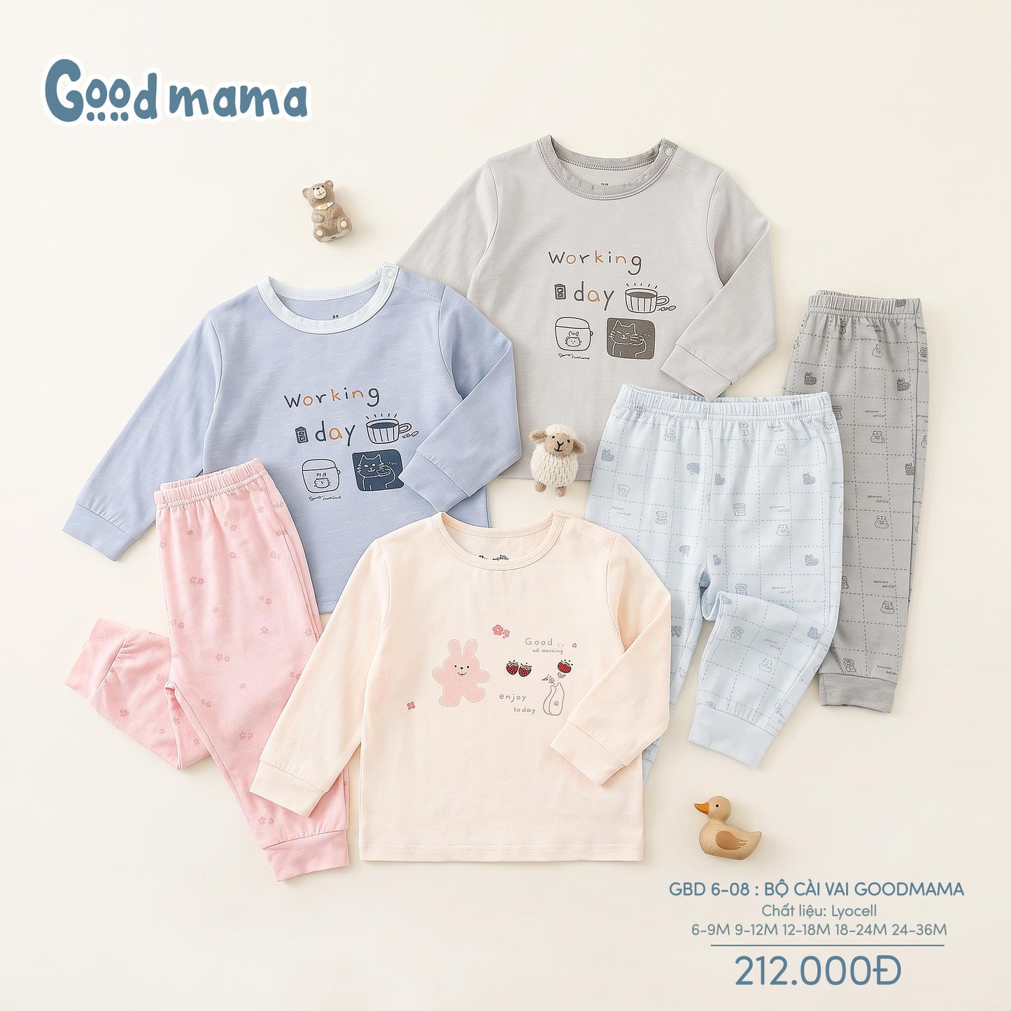 GBD 6-08: BỘ CÀI VAI GOODMAMA – NHẸ NHÀNG, ÊM ÁI CHO MỌI CỬ ĐỘNG CỦA CON