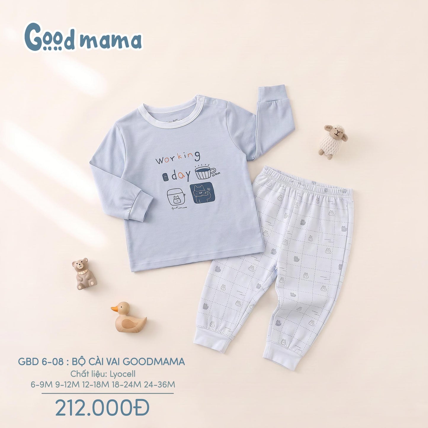 GBD 6-08: BỘ CÀI VAI GOODMAMA – NHẸ NHÀNG, ÊM ÁI CHO MỌI CỬ ĐỘNG CỦA CON