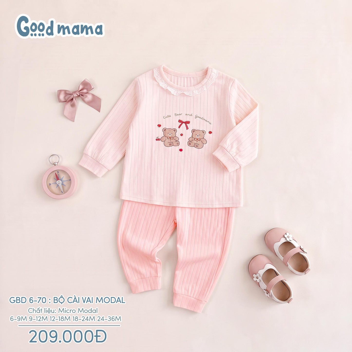 GBD 6-70: BỘ CÀI VAI MODAL - ÊM ÁI, MÁT MỊN CHO BÉ THỎA SỨC VUI CHƠI