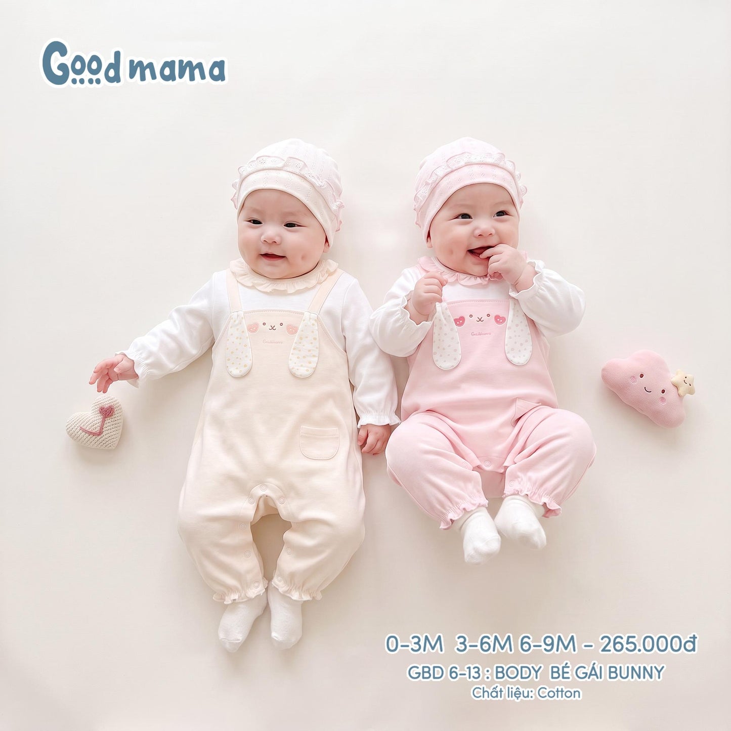 GBD 6-13: BODY BÉ GÁI BUNNY – MỀM MẠI, DỄ THƯƠNG CHO NHỮNG THÁNG ĐẦU ĐỜI