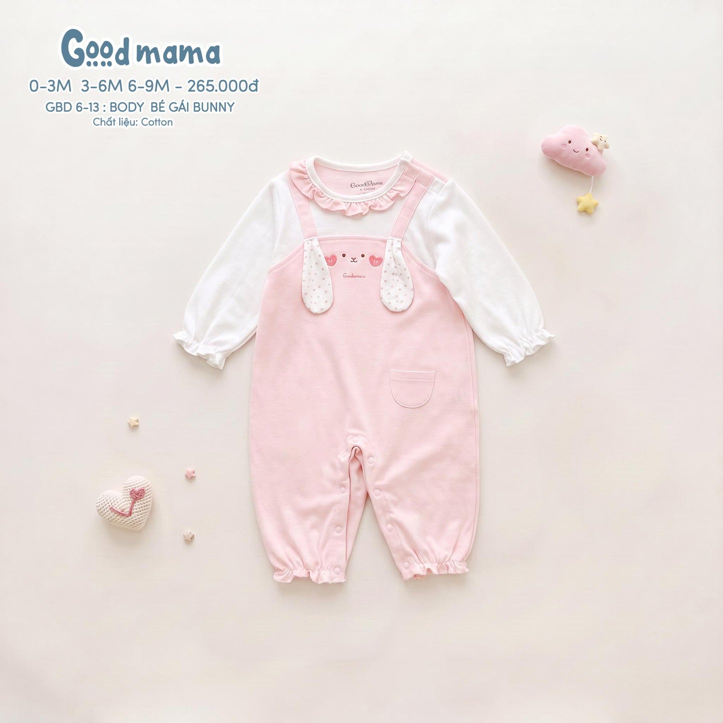 GBD 6-13: BODY BÉ GÁI BUNNY – MỀM MẠI, DỄ THƯƠNG CHO NHỮNG THÁNG ĐẦU ĐỜI