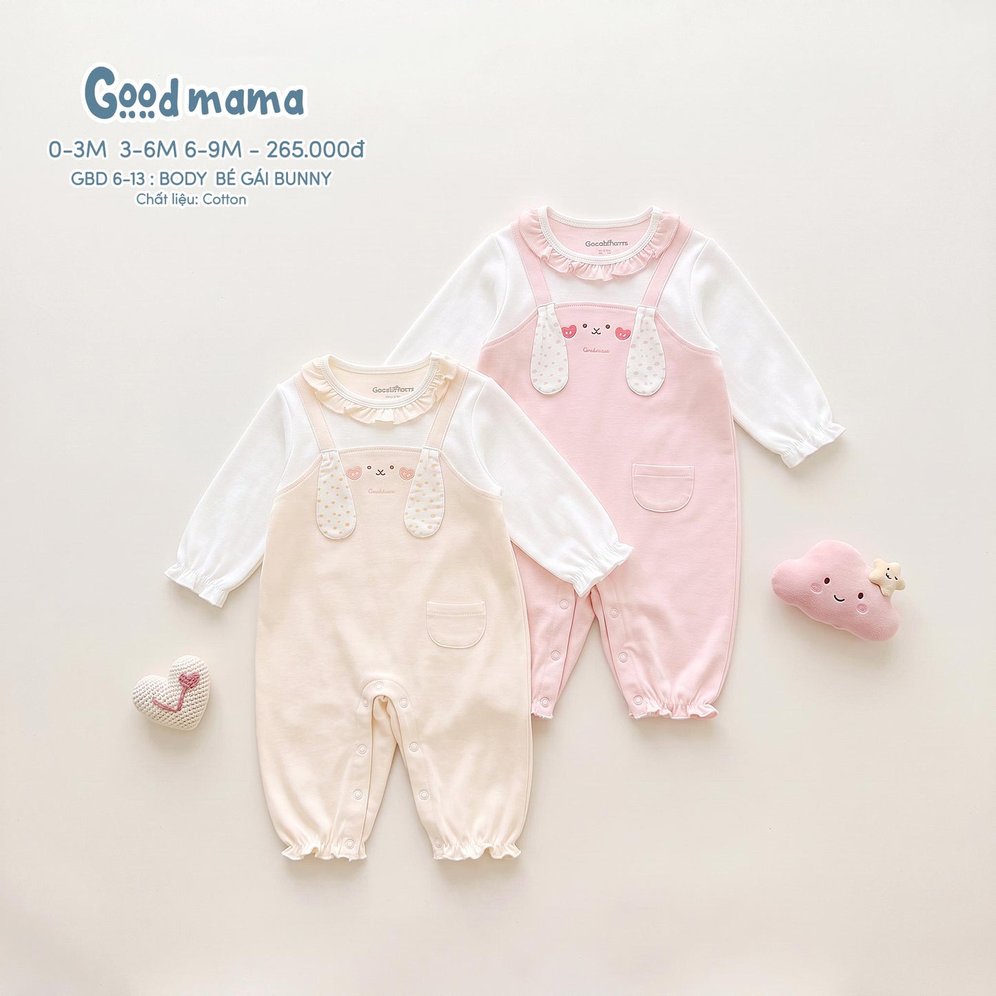GBD 6-13: BODY BÉ GÁI BUNNY – MỀM MẠI, DỄ THƯƠNG CHO NHỮNG THÁNG ĐẦU ĐỜI