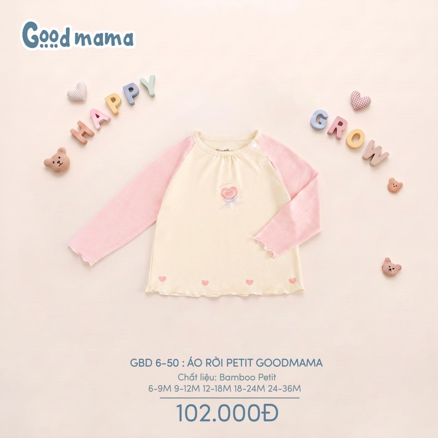 GBD 6-50: ÁO RỜI PETIT GOODMAMA – MỀM NHẸ, XINH XẮN CHO BÉ MỖI NGÀY