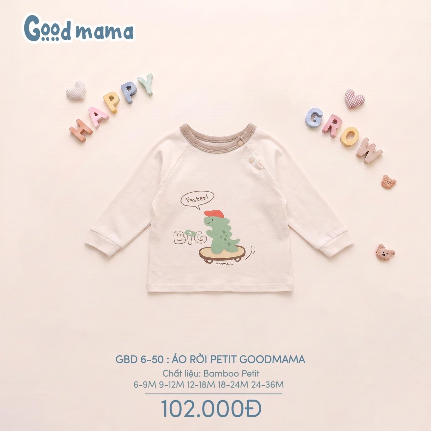 GBD 6-50: ÁO RỜI PETIT GOODMAMA – MỀM NHẸ, XINH XẮN CHO BÉ MỖI NGÀY