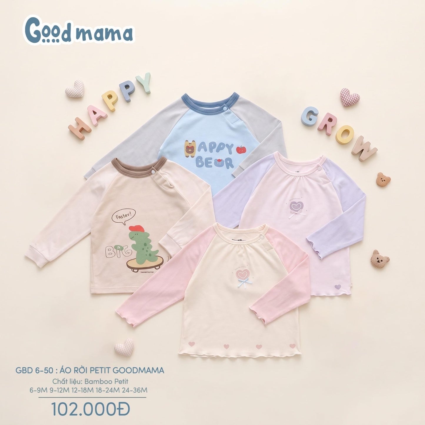 GBD 6-50: ÁO RỜI PETIT GOODMAMA – MỀM NHẸ, XINH XẮN CHO BÉ MỖI NGÀY