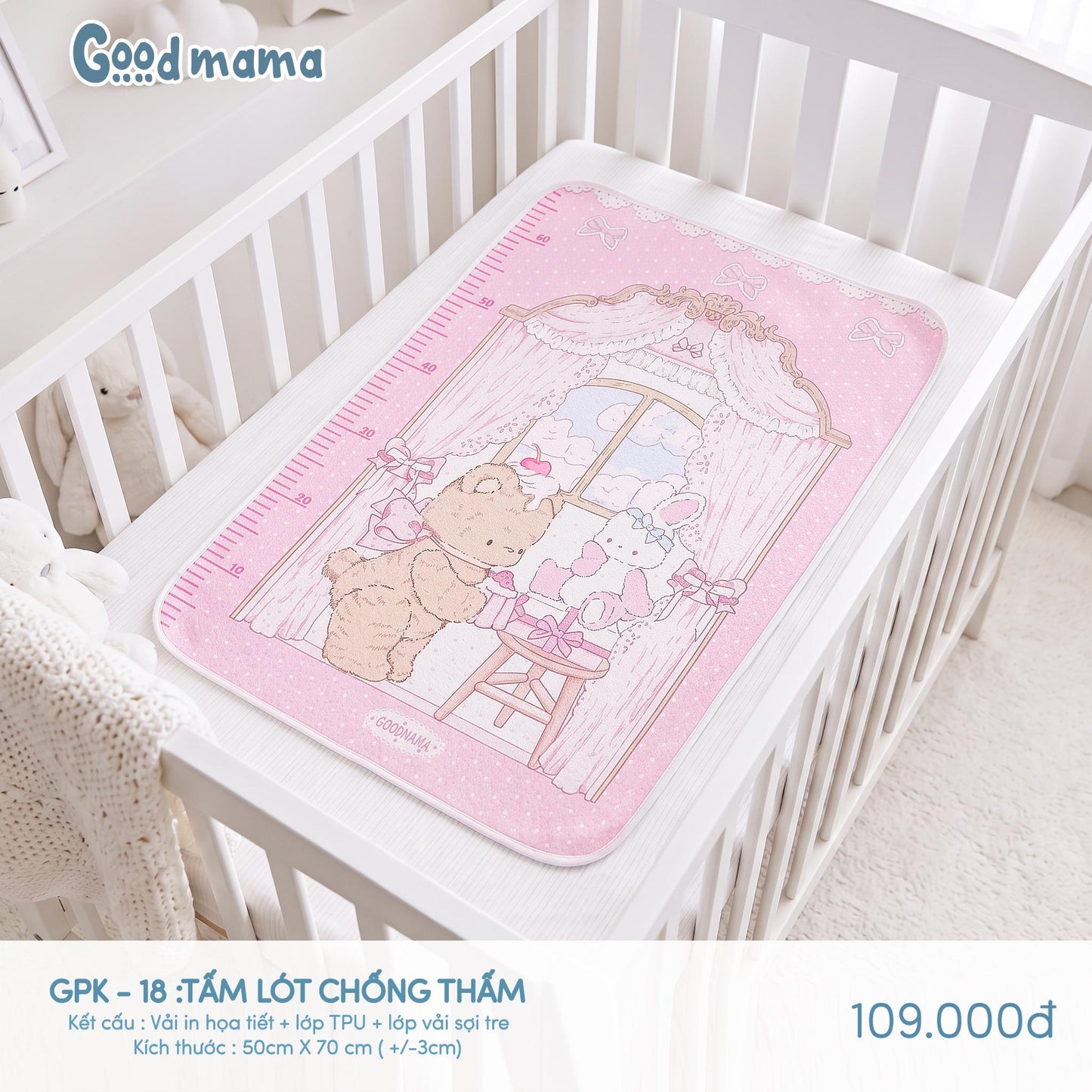 GPK-18: TẤM LÓT CHỐNG THẤM GOODMAMA – GỌN NHẸ, TIỆN LỢI CHO MỖI NGÀY CHĂM BÉ