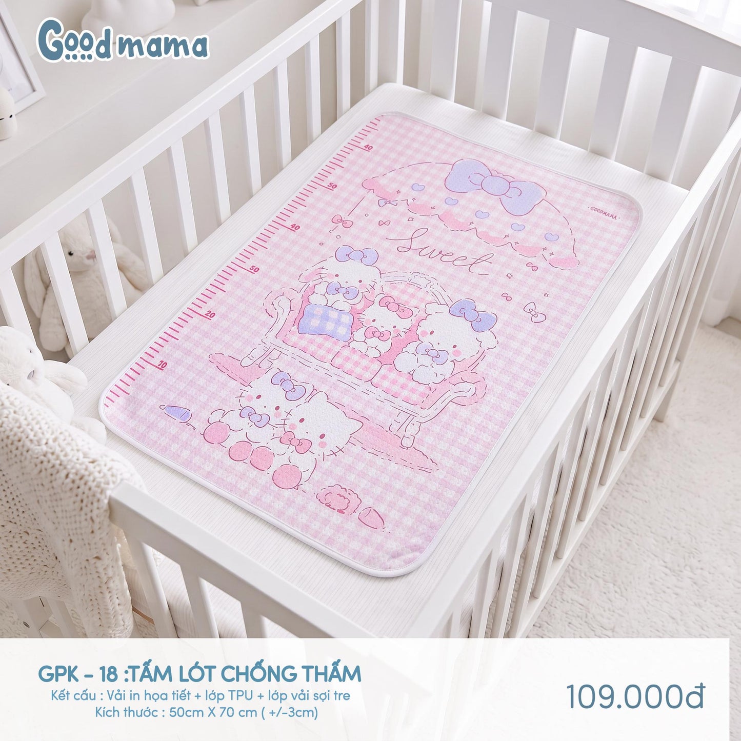 GPK-18: TẤM LÓT CHỐNG THẤM GOODMAMA – GỌN NHẸ, TIỆN LỢI CHO MỖI NGÀY CHĂM BÉ