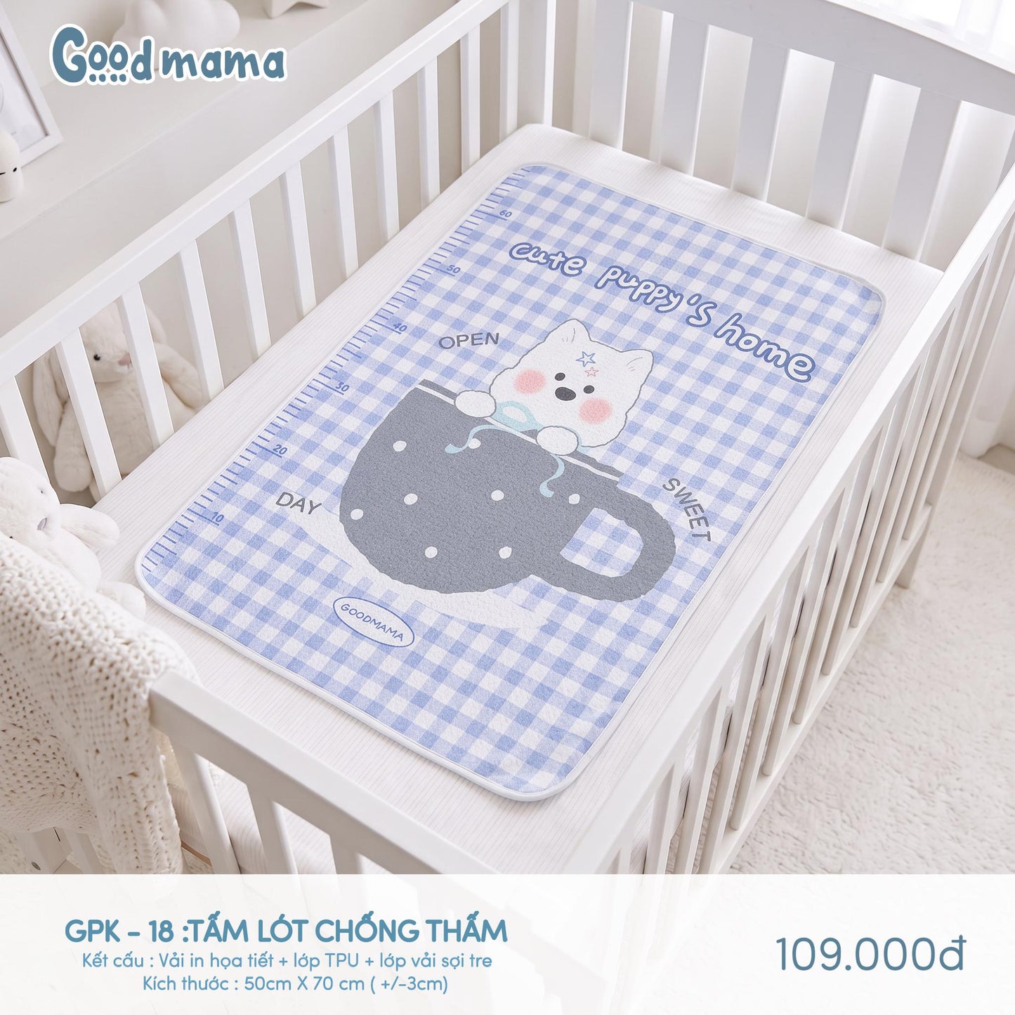 GPK-18: TẤM LÓT CHỐNG THẤM GOODMAMA – GỌN NHẸ, TIỆN LỢI CHO MỖI NGÀY CHĂM BÉ