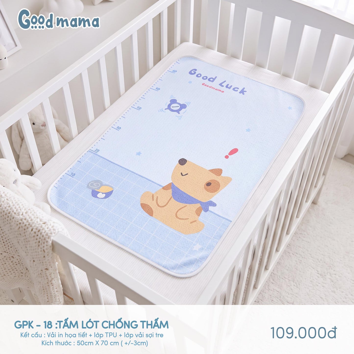 GPK-18: TẤM LÓT CHỐNG THẤM GOODMAMA – GỌN NHẸ, TIỆN LỢI CHO MỖI NGÀY CHĂM BÉ