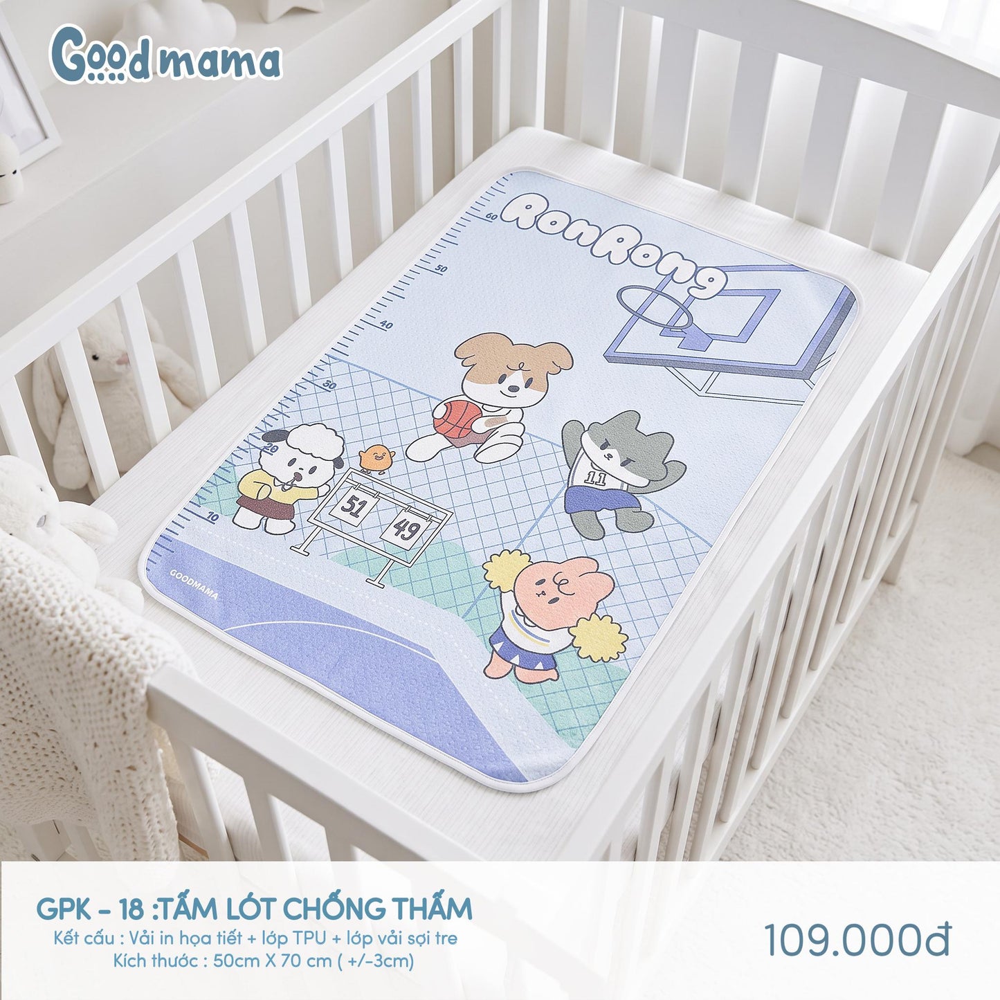 GPK-18: TẤM LÓT CHỐNG THẤM GOODMAMA – GỌN NHẸ, TIỆN LỢI CHO MỖI NGÀY CHĂM BÉ