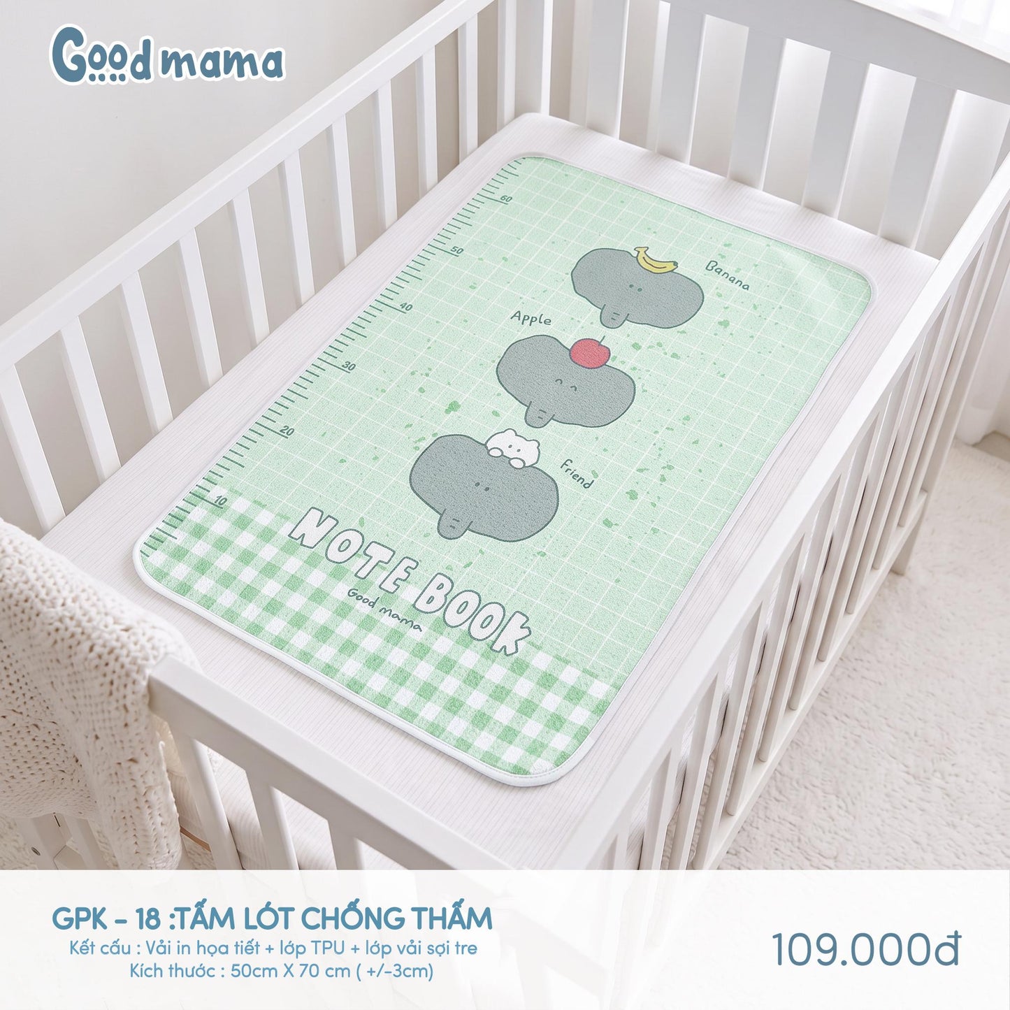 GPK-18: TẤM LÓT CHỐNG THẤM GOODMAMA – GỌN NHẸ, TIỆN LỢI CHO MỖI NGÀY CHĂM BÉ