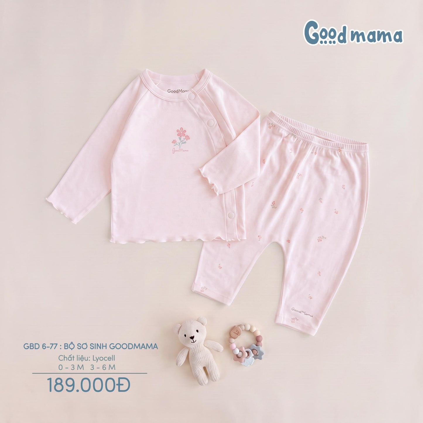 GBD 6-77: BỘ SƠ SINH GOODMAMA - MỀM NHẸ, ÊM ÁI CHO NHỮNG THÁNG ĐẦU ĐỜI