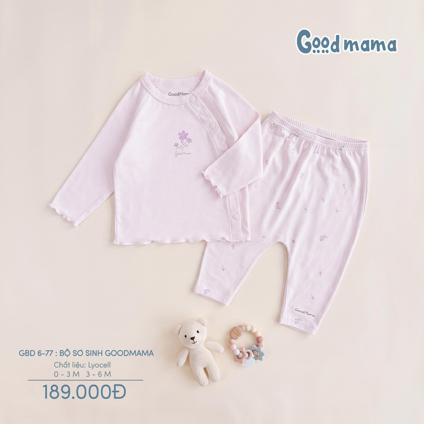 GBD 6-77: BỘ SƠ SINH GOODMAMA - MỀM NHẸ, ÊM ÁI CHO NHỮNG THÁNG ĐẦU ĐỜI