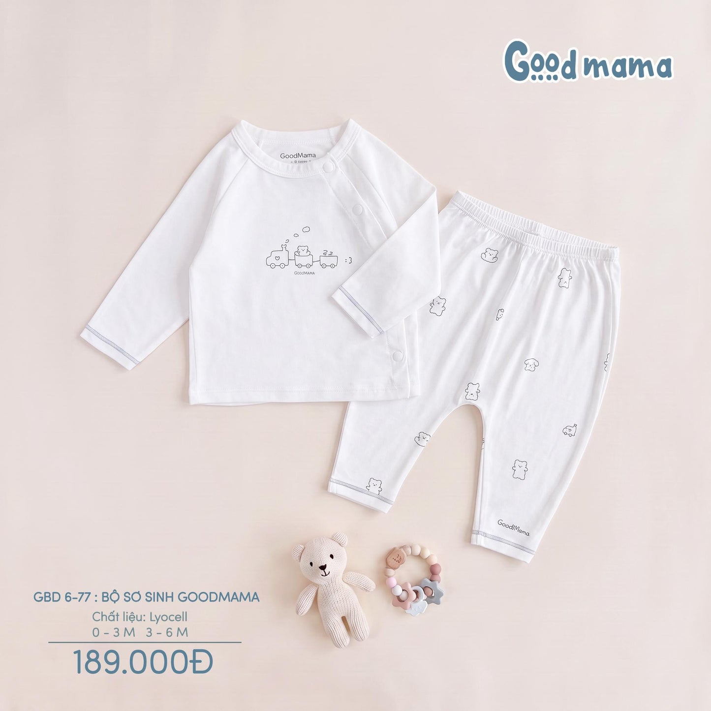GBD 6-77: BỘ SƠ SINH GOODMAMA - MỀM NHẸ, ÊM ÁI CHO NHỮNG THÁNG ĐẦU ĐỜI