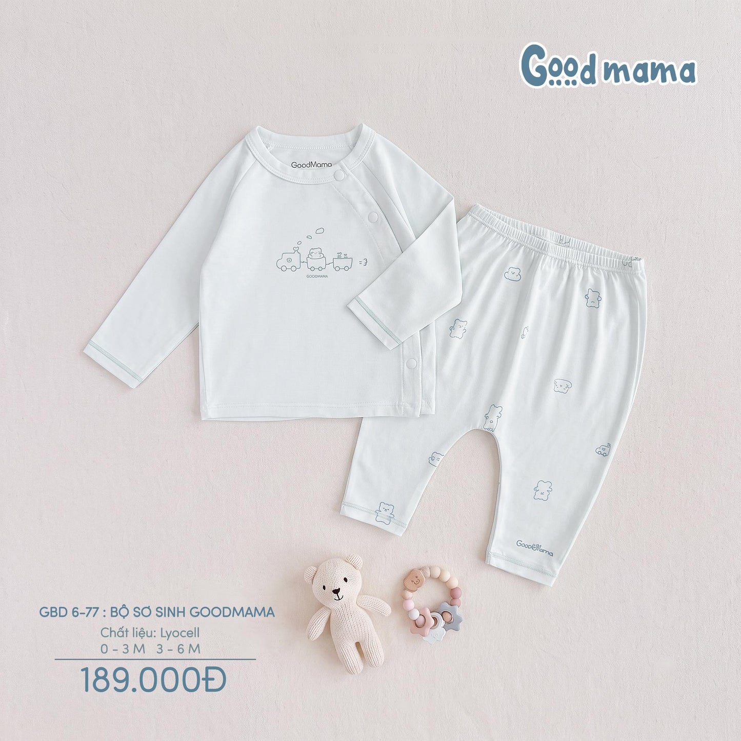 GBD 6-77: BỘ SƠ SINH GOODMAMA - MỀM NHẸ, ÊM ÁI CHO NHỮNG THÁNG ĐẦU ĐỜI