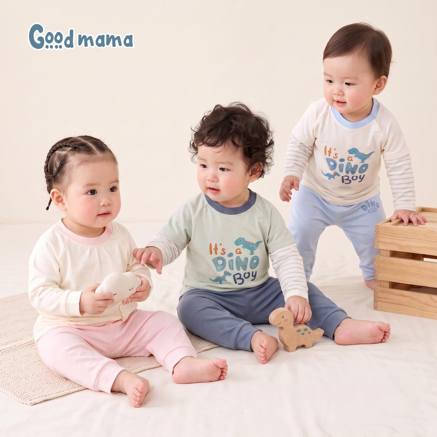 GBD 6-10: BỘ ZAGLAN CỔ TRÒN GOODMAMA - MỀM NHẸ, THOẢI MÁI CHO BÉ MẶC MỖI NGÀY