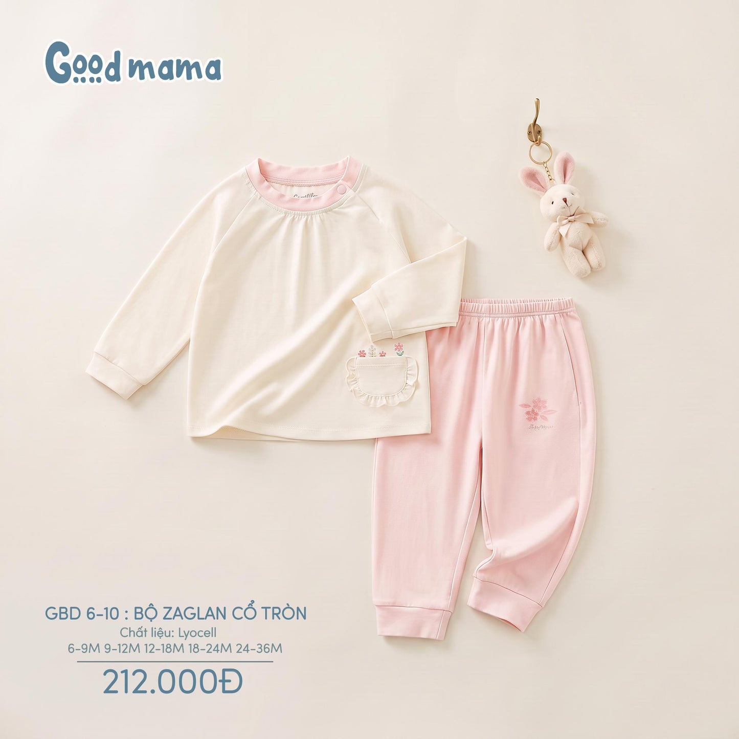 GBD 6-10: BỘ ZAGLAN CỔ TRÒN GOODMAMA - MỀM NHẸ, THOẢI MÁI CHO BÉ MẶC MỖI NGÀY
