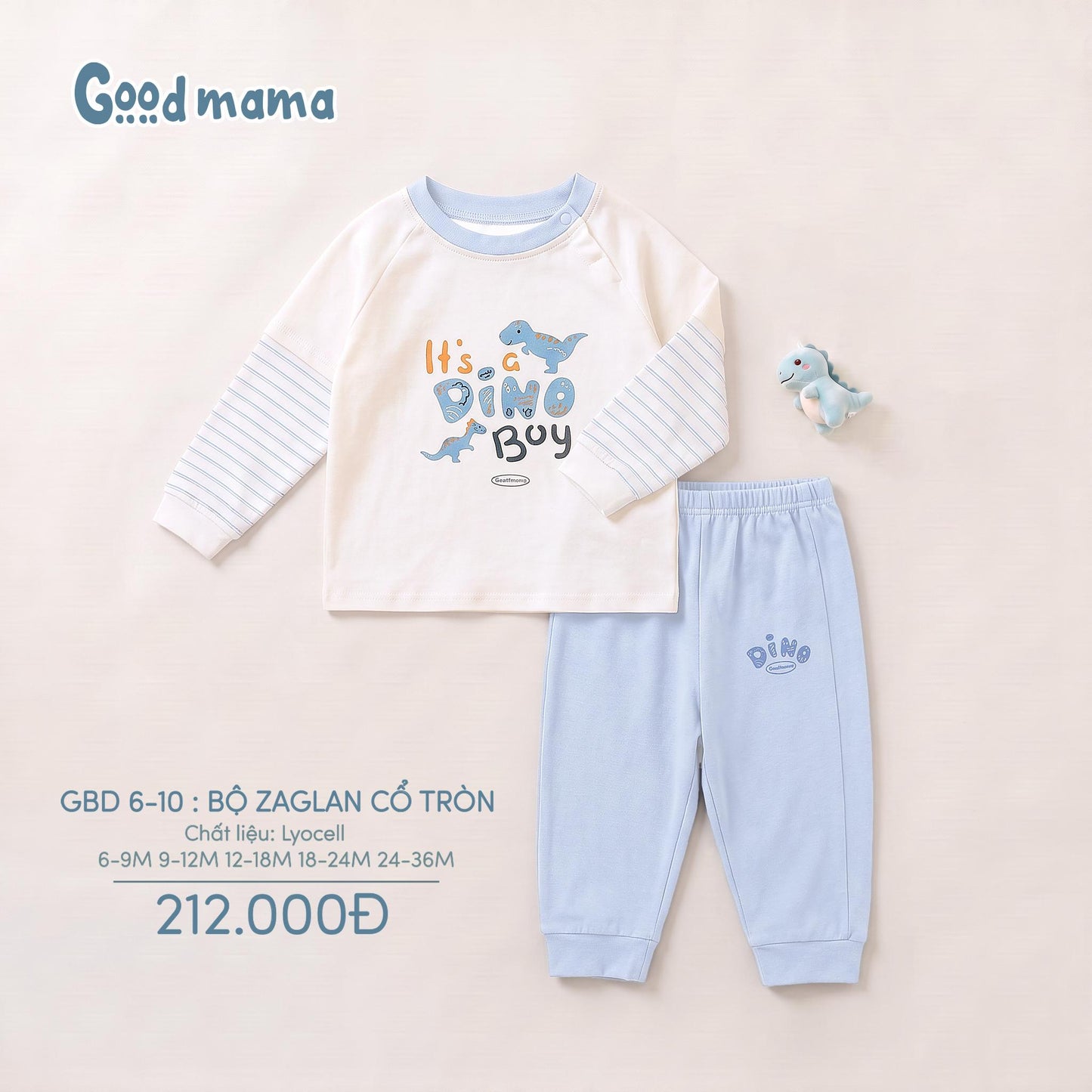 GBD 6-10: BỘ ZAGLAN CỔ TRÒN GOODMAMA - MỀM NHẸ, THOẢI MÁI CHO BÉ MẶC MỖI NGÀY