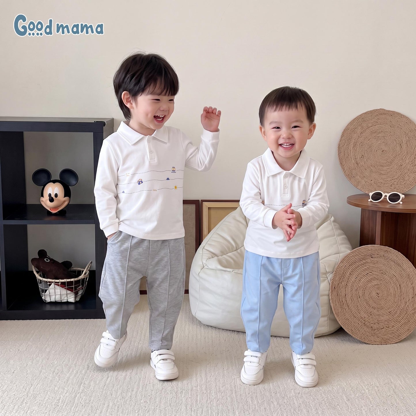 GBD 6-17: BỘ POLO DÀI TAY BÉ TRAI GOODMAMA – GỌN GÀNG, LỊCH SỰ MÀ VẪN THOẢI MÁI MỖI NGÀY