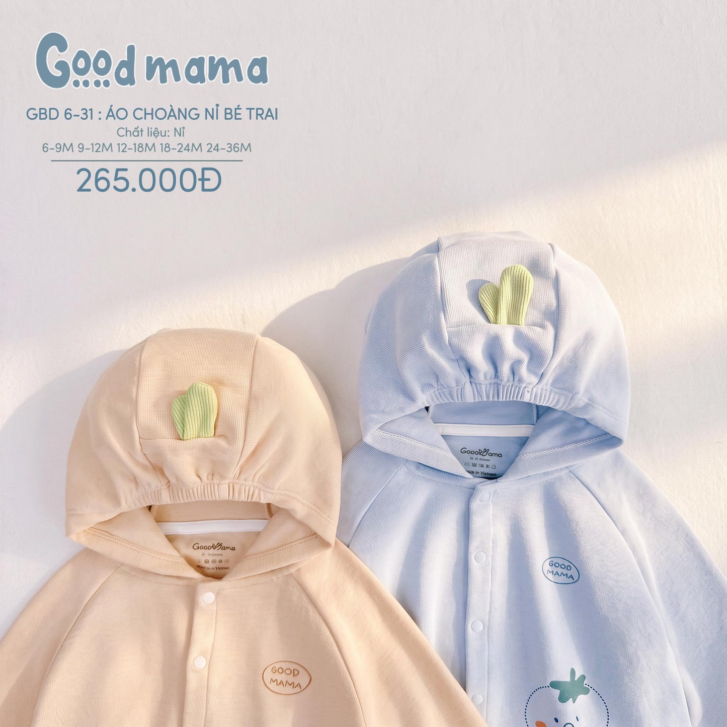 GBD 6-31: ÁO CHOÀNG NỈ GOODMAMA - ẤM ÁP, GỌN NHẸ CHO NHỮNG NGÀY SE LẠNH
