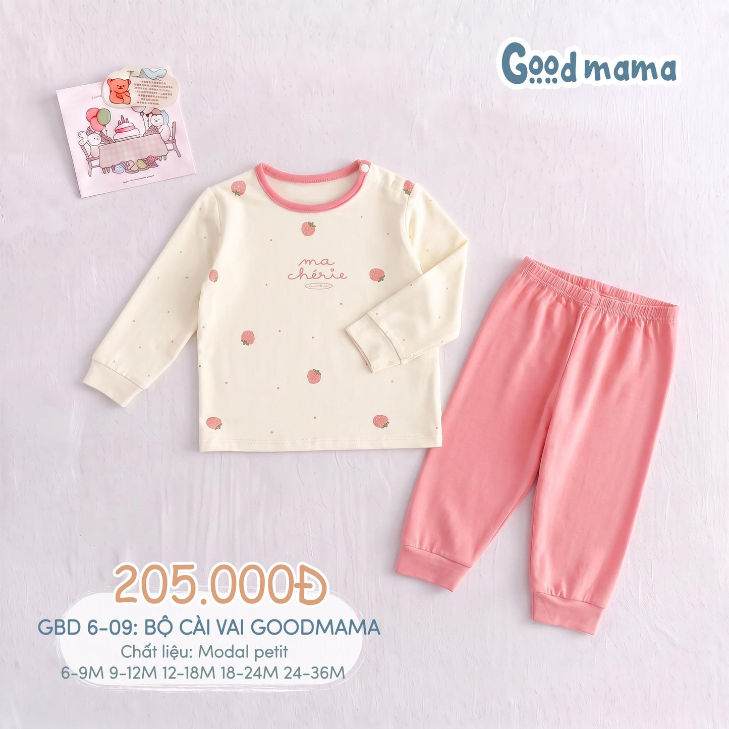 GBD 6-09: BỘ CÀI VAI GOODMAMA – MỀM MẠI, THOẢI MÁI CHO BÉ MẶC MỖI NGÀY