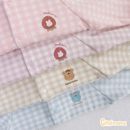 Áo Khoác Nỉ Caro Sơ Sinh Goodmama – Mềm Mại, Ấm Áp Cho Bé Trong Những Ngày Se Lạnh