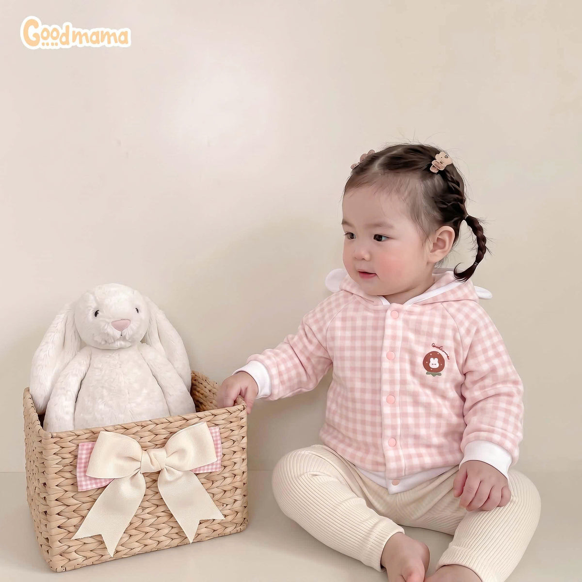 Áo Khoác Nỉ Caro Sơ Sinh Goodmama – Mềm Mại, Ấm Áp Cho Bé Trong Những Ngày Se Lạnh