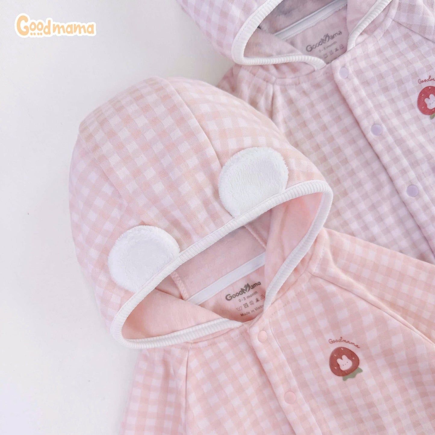 Áo Khoác Nỉ Caro Sơ Sinh Goodmama – Mềm Mại, Ấm Áp Cho Bé Trong Những Ngày Se Lạnh